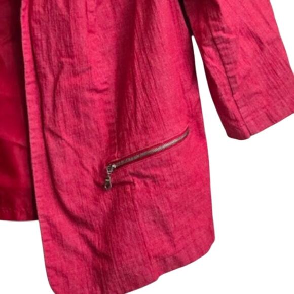 Roz & Ali Women’s Cropped Red Jacket Size 2X Pockets Zip Detail - Picture 3 of 8